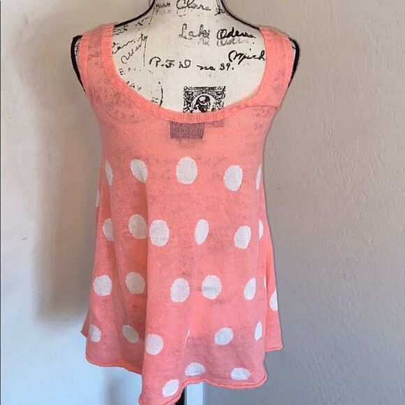Wildfox White Label Polka Dot Sleeveless Sweater Feminine Boho Casual - Picture 5 of 9